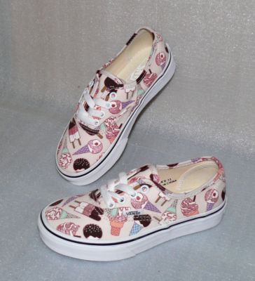 Vans UY Authentic K'S Kinder Schuhe Sneaker EU 31 UK13 Glitter Ice Cream White