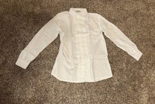 M C Ladies Pleated Front White Dress Shirt Tuxedo Shirt Size 12