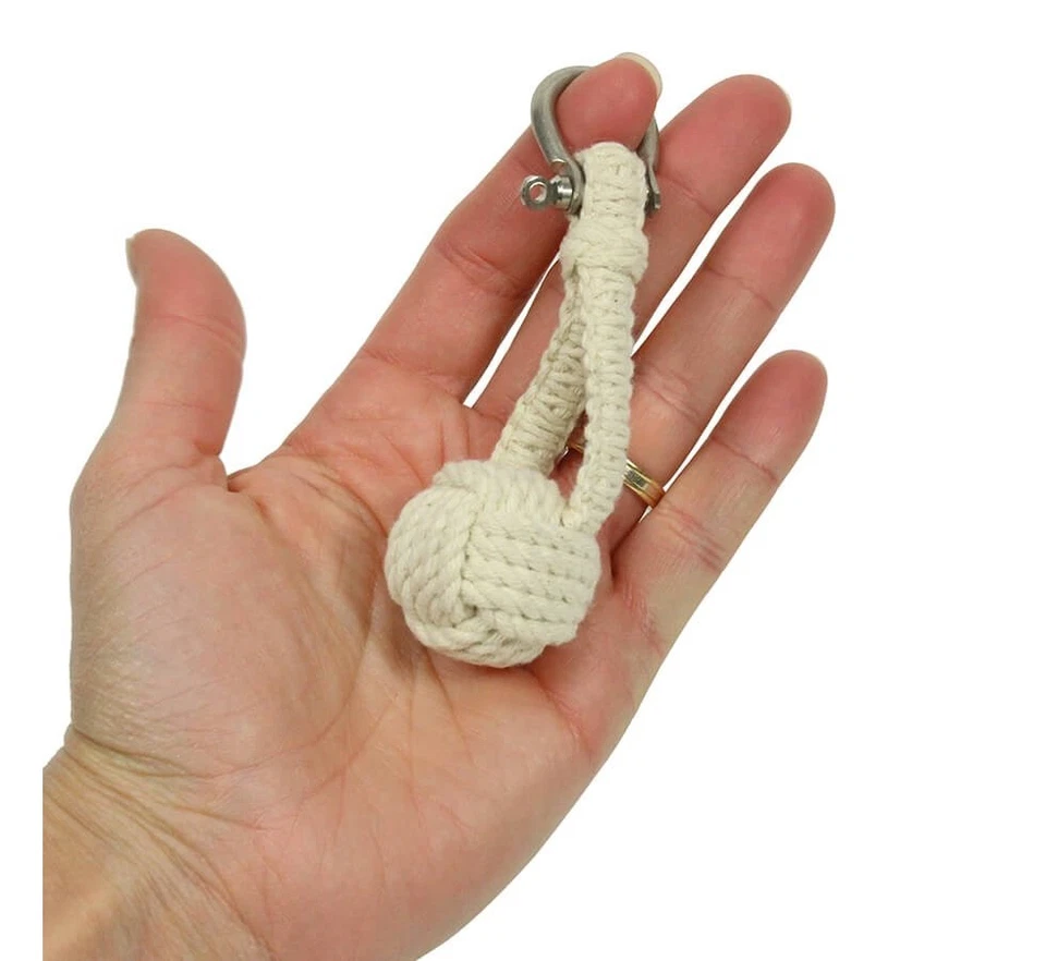 kikkerland NAUTICAL ROPE FRET MONKEY KNOT 钥匙圈 KR43 结带银色戒指 — 第 2/4 张图片