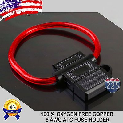 #ad Pick Wire Gauge amp; Fuse Amperage ATC In Line Fuse Holder 100% OFC Copper Wire LOT $12.29