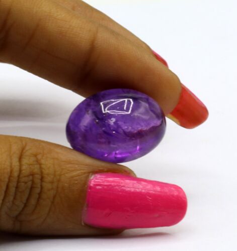 BIG SIZE Natural Amethyst Loose Oval Shape Purple Color Untreated Gem 17.36 Ct - Picture 1 of 5