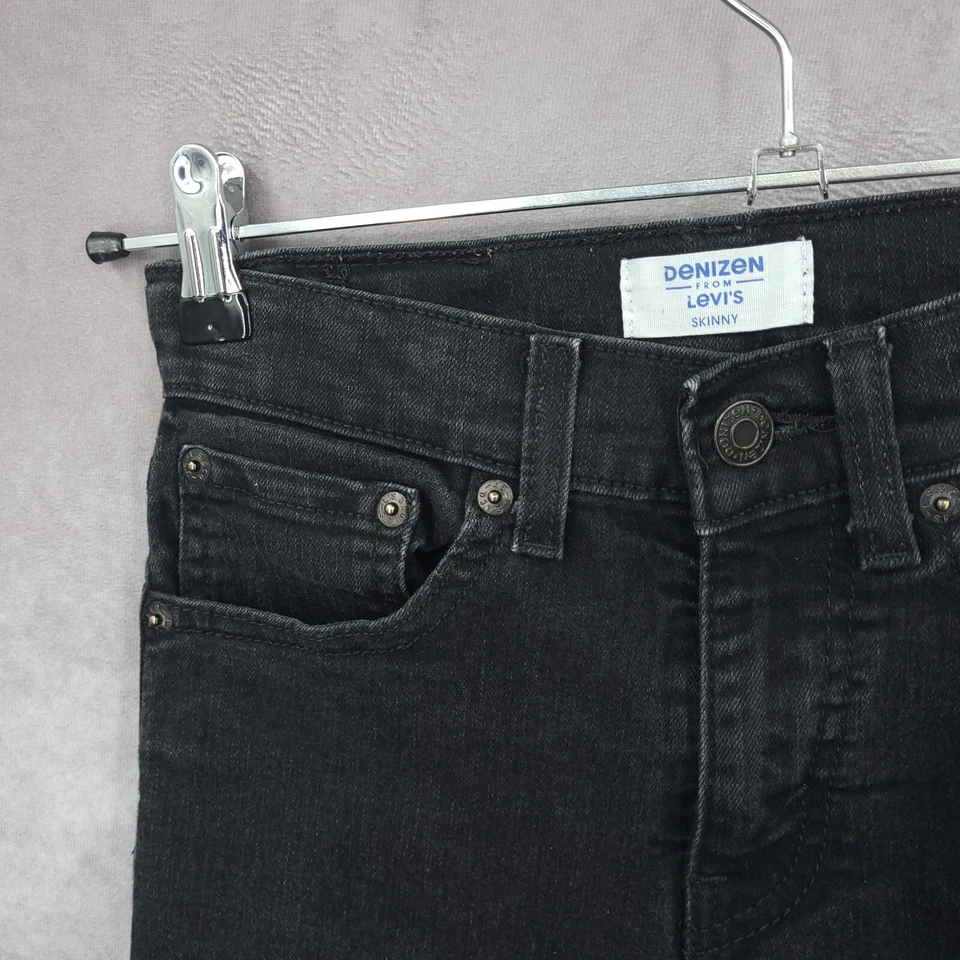 Джинсы Levis Denizen для девочек 12 черные узкие со средней посадкой эластичные джинсы - Изображение 4 из 4