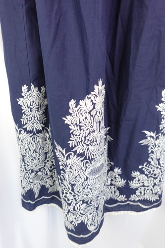 Sophie Max Navy Embroidered Boho Sundress M Off Shoulder Beachy Summer Dress - 第 2/7 張圖片