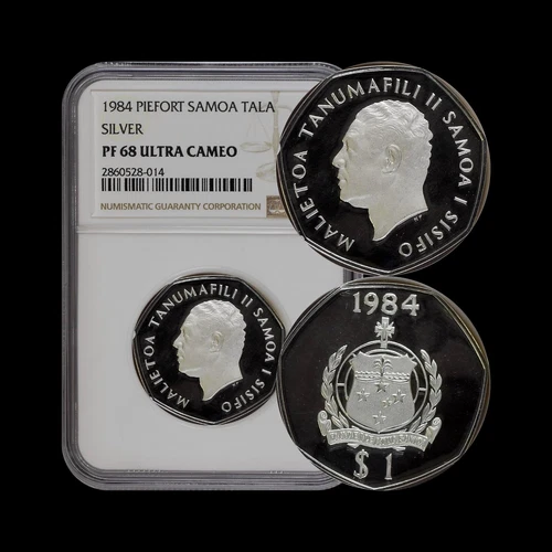 SAMOA. 1984, Tala, Silver - NGC PF68 - Piedfort / Piéfort (RARE)