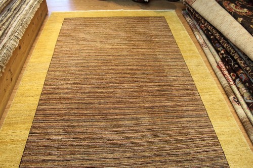 9'X6' HANMDADE WOOL RUG made out of NATURAL WOOL blue, navy, gold ...