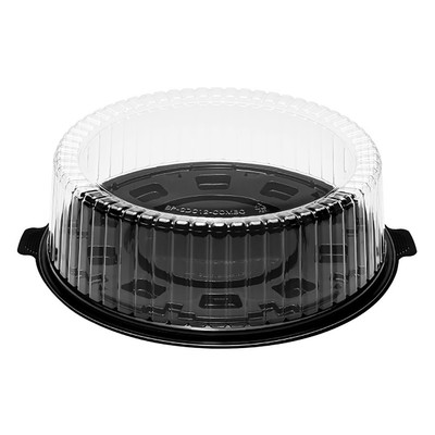 Darling Foodservice Black 12-1/2 Catering Tray With Lid - 50 / CS''