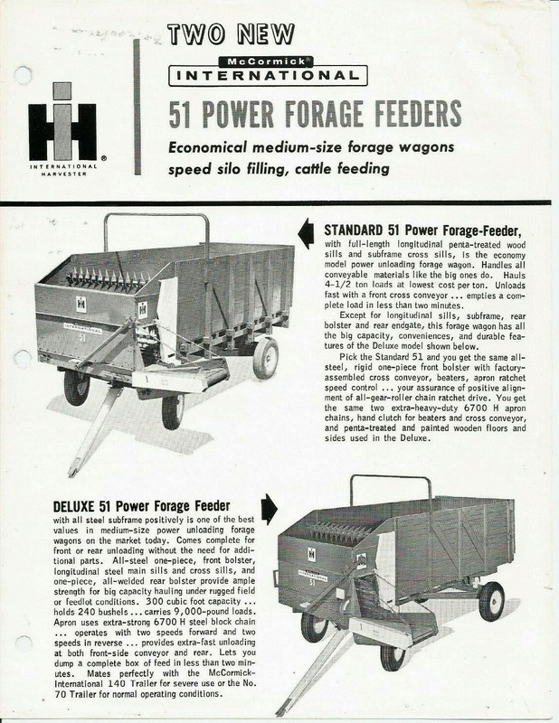 McCormick International 51 Power Forage Feeders advertising 2p 1964 IH