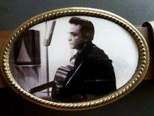 Johnny Cash Epoxy Belt Buckle Country Music NEW 