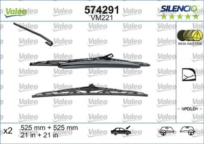 574291 VALEO Scheibenwischer für, Skoda, VW