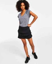 ID Ideology Women's Sz 3X Plus Size Tiered Flounce Pull On Tennis Golf Skort BLK