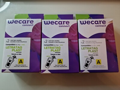 3ST×2er Set WECARE connect kompatibles Band für Dymo Letratag Paper 12mm x 4m