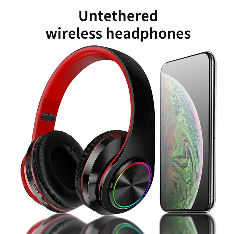 Wireless Bluetooth 5.0 Headphones Headset Over-Ear MIC Foldable TF Card For All_voghion.com