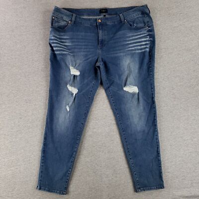 Celebrity Pink Plus Sz 24 Skinny Jeans Distressed Wash Soft Stretchy Modern