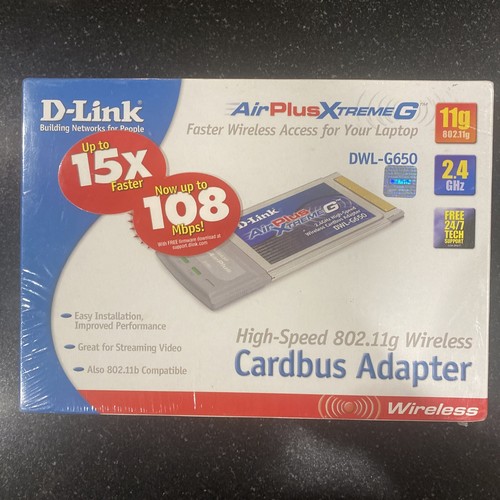 D-Link AirPlus Xtreme G 2.4GHz High Speed Wireless Cardbus Adapter DWL-G650 New - 第 1/5 張圖片