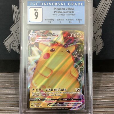 Pokemon Pikachu VMAX 044/185 (#44) - Vivid Voltage - CGC 9 MINT | eBay