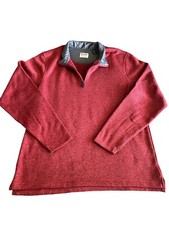 Wrangler Authentics Men's Long Sleeve Fleece Quarter-Zip Red Size Large