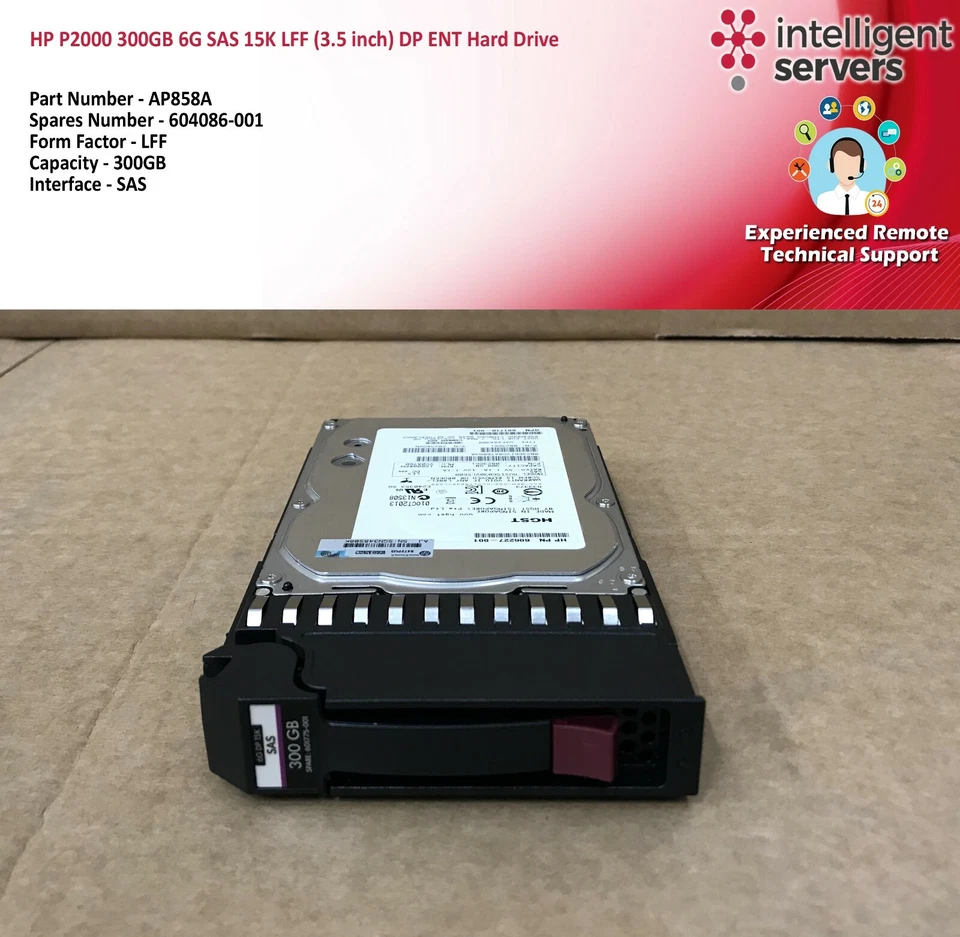 HP P2000 300GB AP858A 6G SAS 15K LFF (3.5 inch) DP ENT Hard Drive - Image 2 of 2
