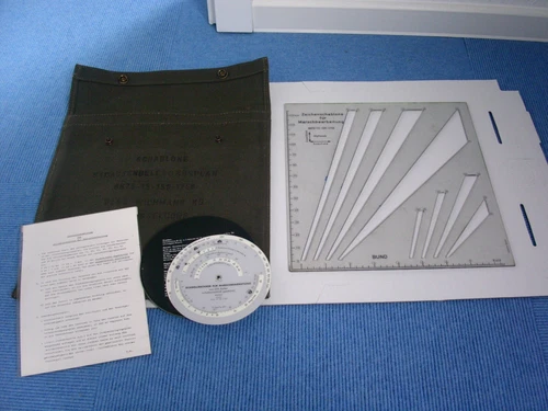 Rechenscheibe Marschbearbeitung (IWA 15107) mit Schablone ARISTO 500121  (Bund)