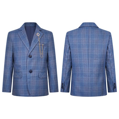 Kids Boy's Blazer Brooch Gentleman Suit Elegant Coat Lapel Outwear Formal Top - Picture 7 of 62