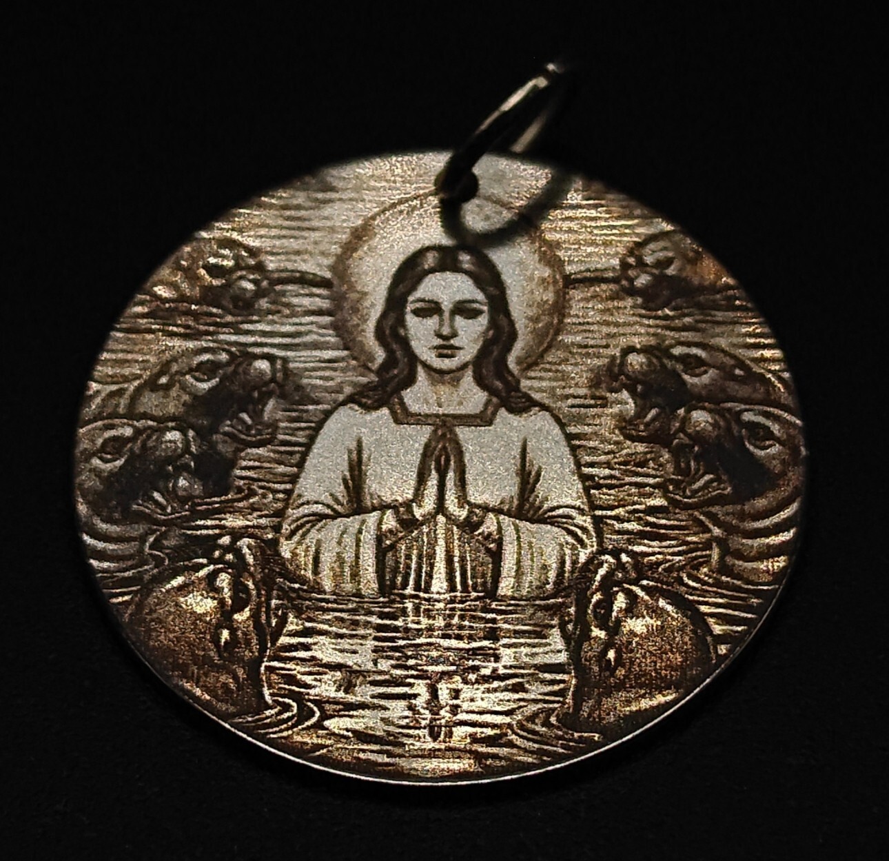 St Thecla Medal 30mm - Custom Engraved Santa Tecla Religious Pendant