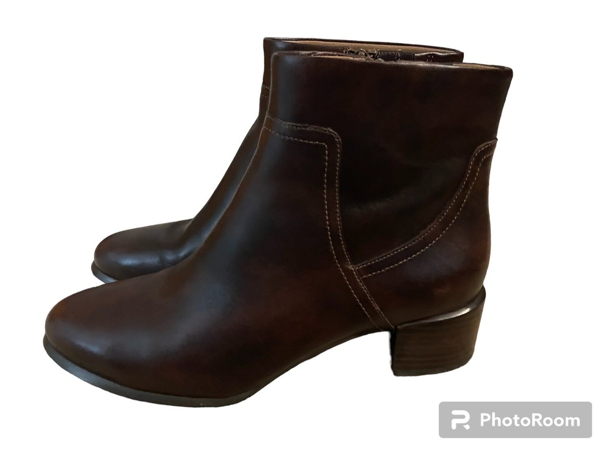 Vionic Womens Perry Kamryn Leather Heeled Boot Brown Womens size 9 Vionic Kamryn Women's Ankle Boots - Free Shipping &amp  main image 3