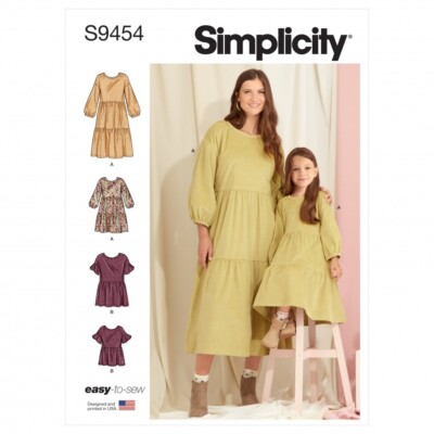 Simplicity Schnittmuster 9454 Kleider, Oberteile A (3 - 8 / XS-XL)