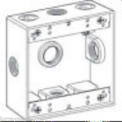 Orbit 2B75-5X 2-Gang Weatherproof Box Five 0.75 Inch Hubs 2 Inch Deep