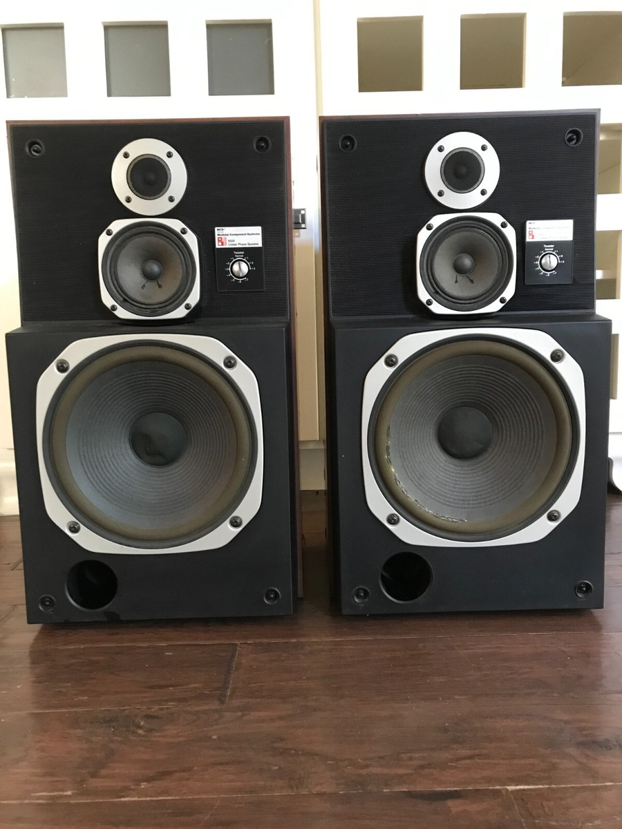 Vintage MCS 8320 Linear Phase 3 Way Speakers With Original Grills