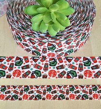 7/8  1.5" 1 YD Christmas Grosgrain Ribbon Starbucks Christmas Coffee Latte