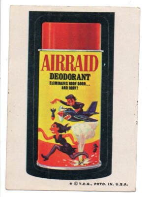 1973 Wacky Packages Series 6      AIRRAID     Tan Back