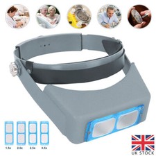 4 Len Head Magnifier Glasses Magnifying Visor Glass Headband Lenses Multi-use
