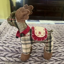 Christmas Stuffed Moose Plaid Reindeer