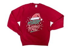 Vintage JERZEES Christmas Sweatshirt Red Crewneck Made In USA Dear Santa Large