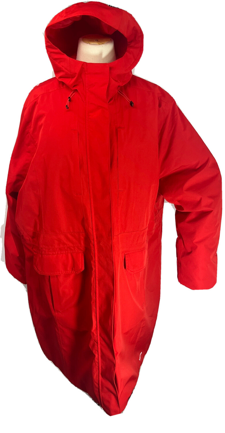 Lands End Womens 2X 20-22 Waterproof Insulated Raincoat Hooded Red Primaloft