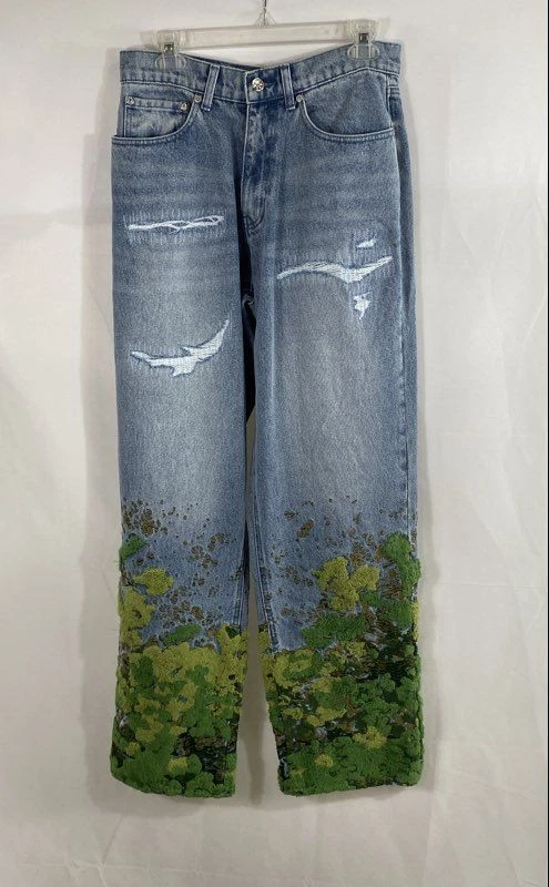 Ryoko Rain Women's Blue Moss Distressed Love Your Mother Earth Jeans Size 30
Opens in a new window o