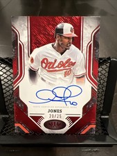 2025 Topps Tier One Prime Performers Autographs Adam Jones Red /25 (AU) #PPA-AJ