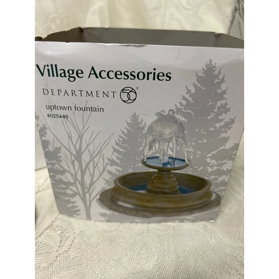 Редкая 2012 Department 56 Village аксессуары Uptown фонтан фигурка 4025449 - Изображение 4 из 4