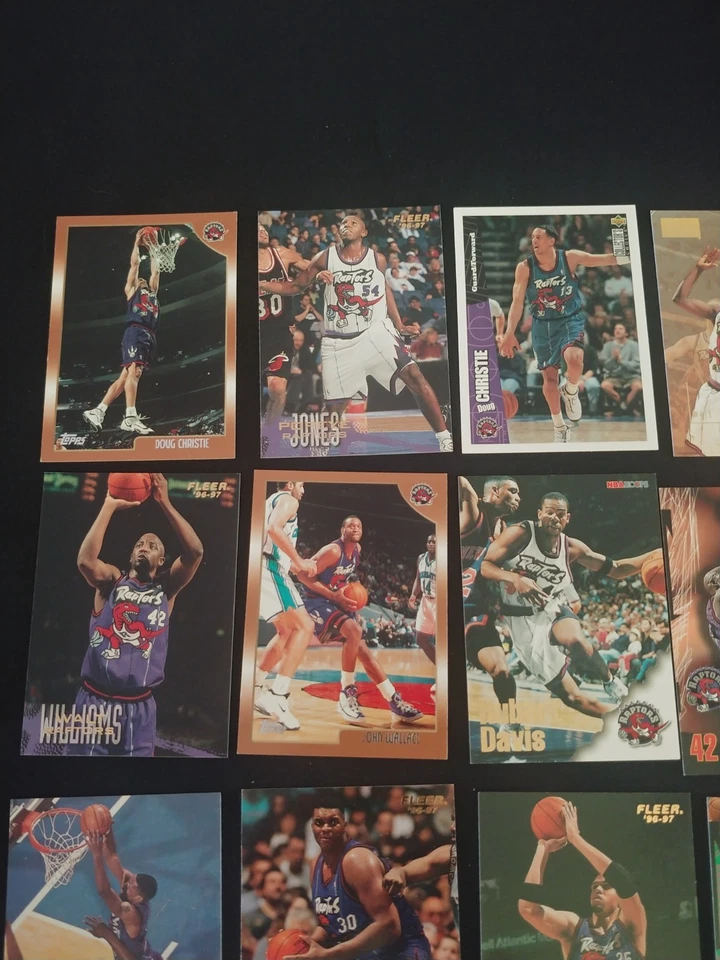 Lote de 27 cartas de baloncesto de la NBA de los Toronto Raptors estrellas novatos DAVIS CHRISTIE CAMBY Foto 2 de 4