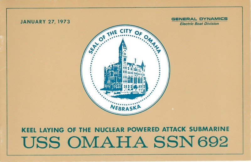 USS Omaha SSN 692 Keel Laying Ceremony Program 1973