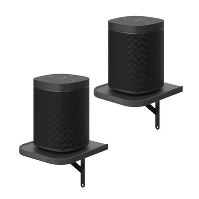 Set of 2 Universal Small Rear Speaker Wall Mount Shelf Surround Sound Black 