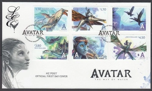 NEW ZEALAND 2023 AVATAR THE WAY OF WATER SET (x6) ON LE FDC (ID:023/LEF84)