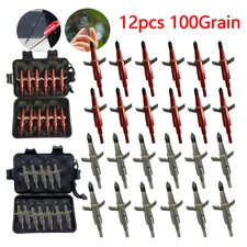 24Pcs Swhacker Broadheads 100Gr Red/Silver Expandable Sharp Blade Crossbow Tips