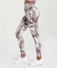 Gymshark High-Waisted Tie-Dye Womens Leggings Size S Rose Brown Gymwear NWOT