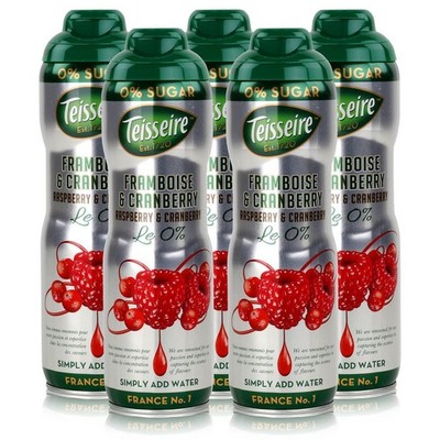 Teisseire Getränke-Sirup Raspberry & Cranberry 0% - 600ml (5er Pack)