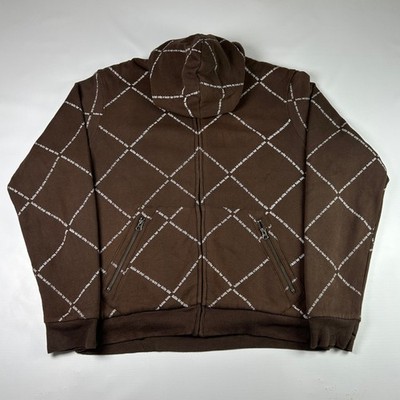 HBC Canadian Olympic Team Brown Zip Up Hooded Sweatshirt Sherpa Lined Mens