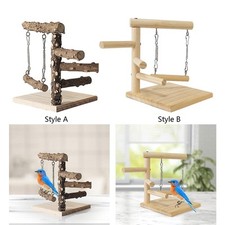 Wooden Perch Playstand Bird Perch Stand Tabletop Parrot Playground Bird Gym for