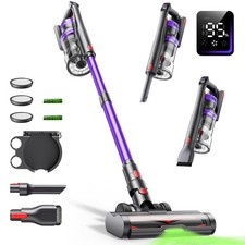 Cordless Vacuum Cleaner, 550W 45KPA Stick Cleaner with Purple
