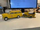 Vintage TONKA Jeep Wagoneer w/ Trailer & Snowmobile Pressed Steel 1970