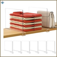 Clear Shelf Dividers for Closet Organization, Perfect for Clothing and Handbags