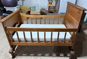 Antique Wooden Baby Crib